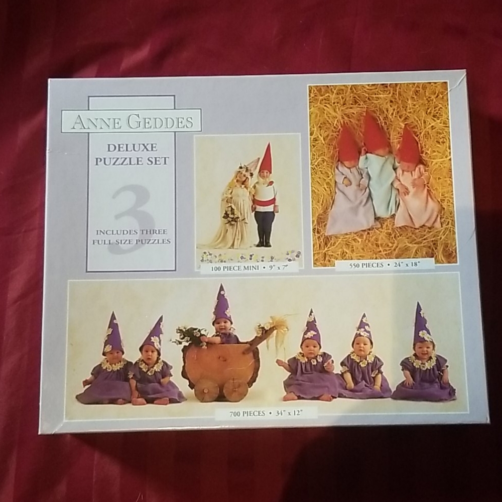 Anne Geddes Deluxe Puzzle Set of 3, sealed NIB